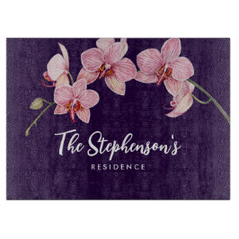 Waterverf Roze Moth Orchideeën Schilderij Snijplank