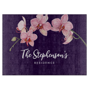 Waterverf Roze Moth Orchideeën Schilderij Snijplank