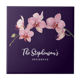 Waterverf Roze Moth Orchideeën Schilderij Tegeltje