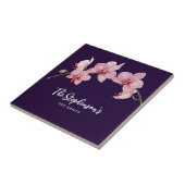 Waterverf Roze Moth Orchideeën Schilderij Tegeltje (Zijkant)