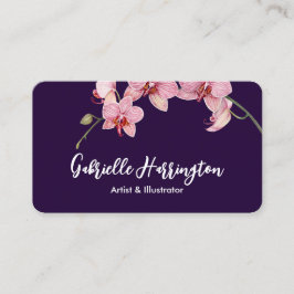 Waterverf Roze Moth Orchids Social Media Visitekaartje