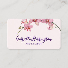 Waterverf Roze Moth Orchids Social Media Visitekaartje