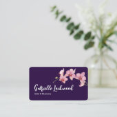 Waterverf Roze Moth Orchids Social Media Visitekaartje (Staand voorkant)