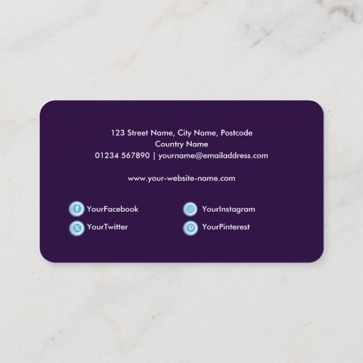 Waterverf Roze Moth Orchids Social Media Visitekaartje (Achterkant)