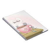 Waterverf Roze  Muizen Custom Notitieboek (Rechterzijde)