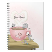 Waterverf Roze  Muizen Custom Notitieboek (Voorkant)