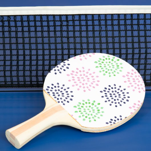 Waterverf Roze Navy Green Flower Floral Pattern Tafeltennisbatje (Insitu)