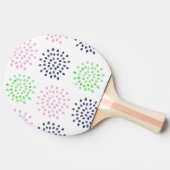 Waterverf Roze Navy Green Flower Floral Pattern Tafeltennisbatje (Zijkant)