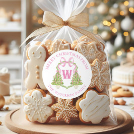 Waterverf Roze Notenkraker Christmas Crest Gift Ronde Sticker