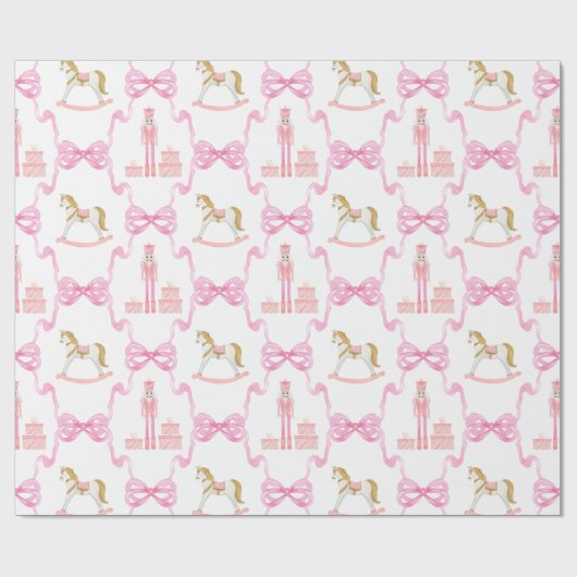 Waterverf Roze Notenkraker en Bogen Cadeaupapier (Vlak)