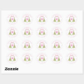 Waterverf Roze Notenkraker Kerst Wapenschild Adres Ronde Sticker (Vel)