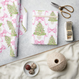 Waterverf Roze Notenkraker Kerstboom Cadeaupapier