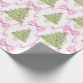 Waterverf Roze Notenkraker Kerstboom Cadeaupapier (Hoek)