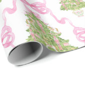 Waterverf Roze Notenkraker Kerstboom Cadeaupapier (Rol Hoek)