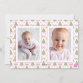 Waterverf Roze Notenkraker Kerstboom Foto Feestdagenkaart (Achterkant)