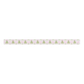 Waterverf Roze Notenkraker Kerstboom Grosgrain Lint (Voorkant)