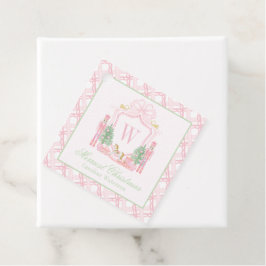Waterverf Roze Notenkraker Monogram Wapen Bedankjes Labels