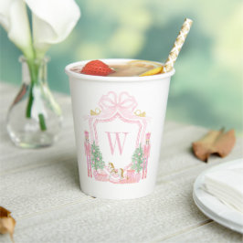 Waterverf Roze Notenkraker Monogram Wapenschild Papieren Bekers