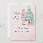 waterverf Roze Nutkraker Baby shower Kerstmis Kaart (Voorkant)