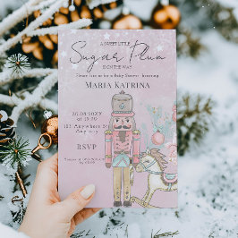 waterverf Roze Nutkraker Baby shower Kerstmis Kaart