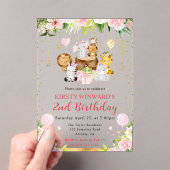 Waterverf Roze Oerwouden Veerdag Acryl Uitnodigingen (Insitu (Draagbaar))