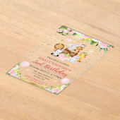 Waterverf Roze Oerwouden Veerdag Acryl Uitnodigingen (Laagn)