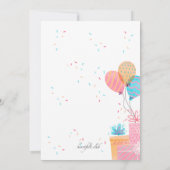 Waterverf roze of blauw Baby shower Kaart (Achterkant)