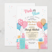 Waterverf roze of blauw Baby shower Kaart (Voorkant / Achterkant)