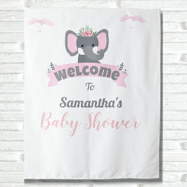 Waterverf roze olifant Baby shower achtergrond Wandkleed