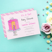 Waterverf Roze Olifant Baby Surprise Cake Baby Kaart