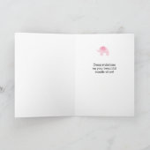 Waterverf Roze Olifant Welkom Baby Kaart (Binnen)