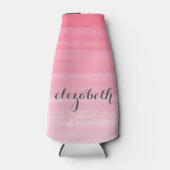 Waterverf Roze Ombre Feminine Monogram Flesjeskoeler (Voorkant)