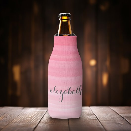 Waterverf Roze Ombre Feminine Monogram Flesjeskoeler