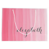 Waterverf Roze Ombre Feminine Monogram Groot Cadeauzakje (Achterkant)