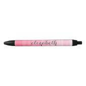 Waterverf Roze Ombre Feminine Monogram Zwarte Inkt Pen (Voorkant)