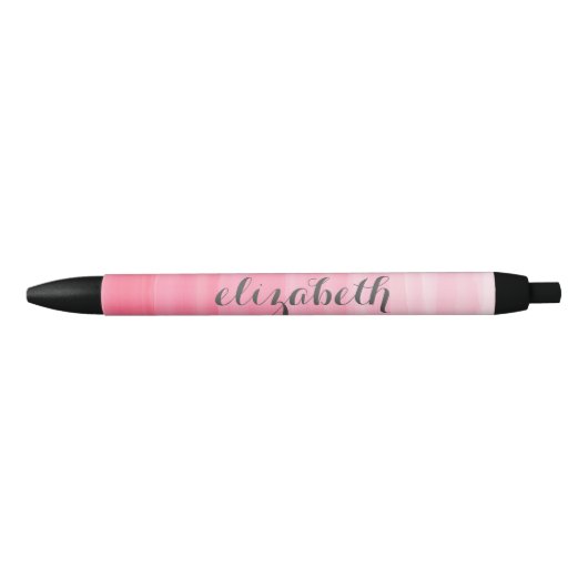 Waterverf Roze Ombre Feminine Monogram Zwarte Inkt Pen (Voorkant)