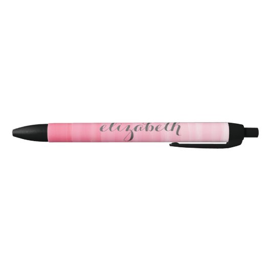 Waterverf Roze Ombre Feminine Monogram Zwarte Inkt Pen (Bodem)