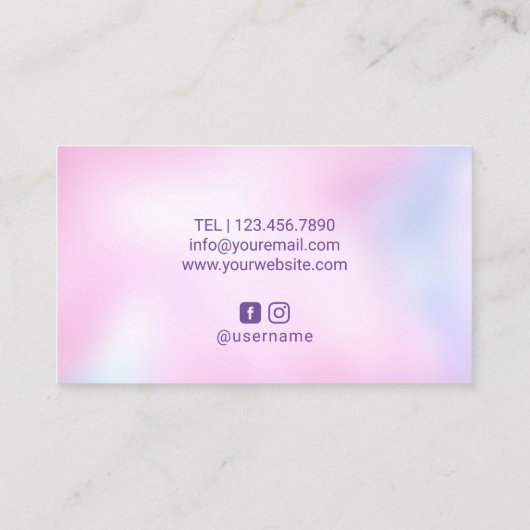 Waterverf roze ombre Yoga Instructor Life Visitekaartje (Achterkant)