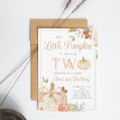 Waterverf Roze Onze kleine pompoen 2e Verjaardag Kaart