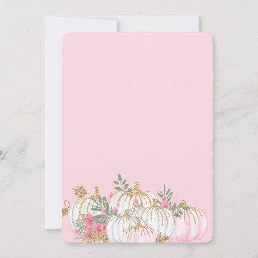 Waterverf Roze Onze kleine pompoen Floral Verjaard Kaart (Achterkant)