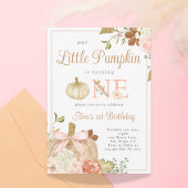 Waterverf Roze Onze kleine pompoen Verjaardag Kaart