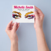 Waterverf roze oog make-up flyer (Hand)