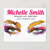 Waterverf roze oog make-up flyer (Voorkant)