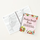 Waterverf roze op maat gesneden korf cadeaubon notitieboek (Binnen)