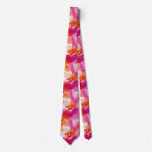 Waterverf Roze Oranje Abstract Stropdas (Voorkant)