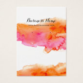 Waterverf roze Oranje achtergrond die Kaarten verd Visitekaartje (Voorkant)