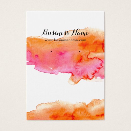 Waterverf roze Oranje achtergrond die Kaarten verd Visitekaartje (Voorkant)