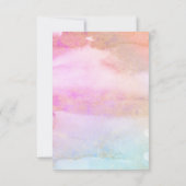 Waterverf Roze Oranje Blauw Gold Bat Mitzvah RSVP (Achterkant)