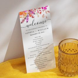 Waterverf roze oranje herfst bloemend scriptuur br programmakaart