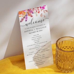 Waterverf roze oranje herfst bloemend scriptuur br programmakaart